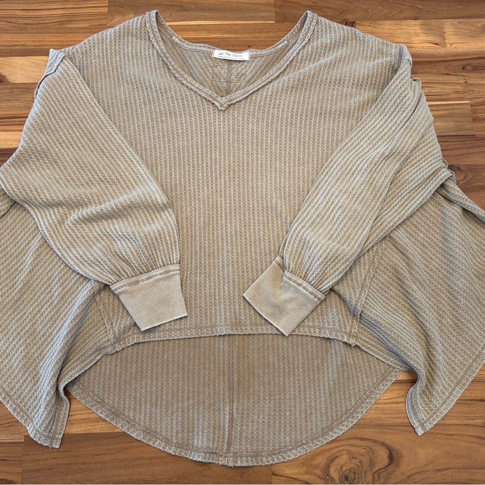 Free People We The Free Coraline Thermal - Olive Tapenade - M - Picture 2 of 4